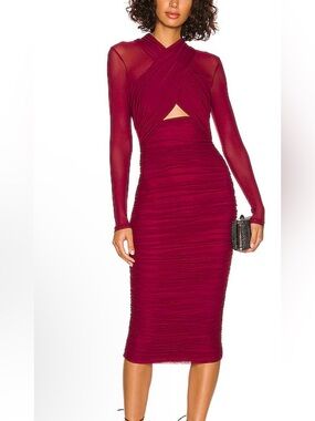 New - Bardot Aliyah Dress in Burgundy Small